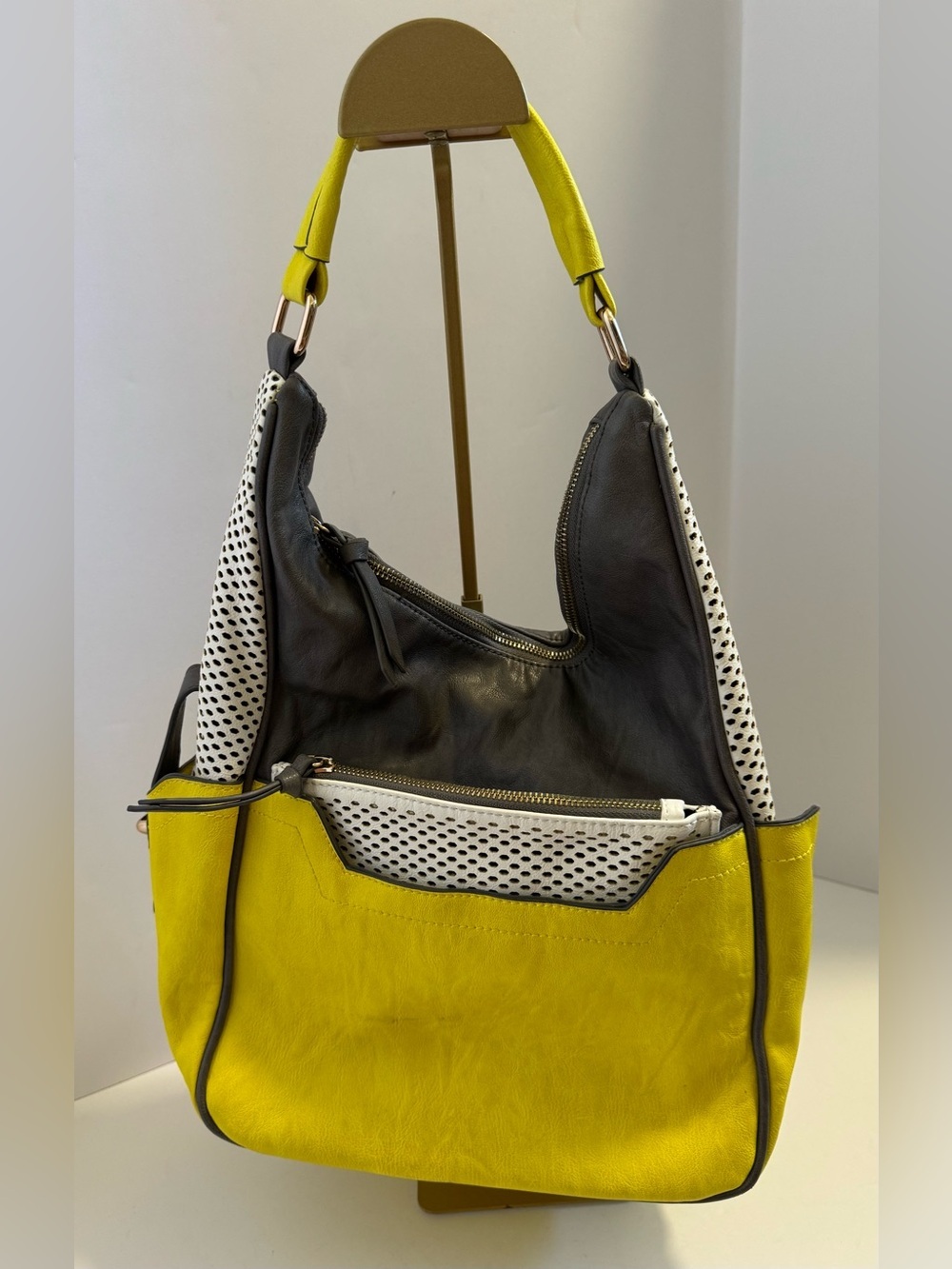 Melie Bianco vintage colorblock hobo shoulder bag